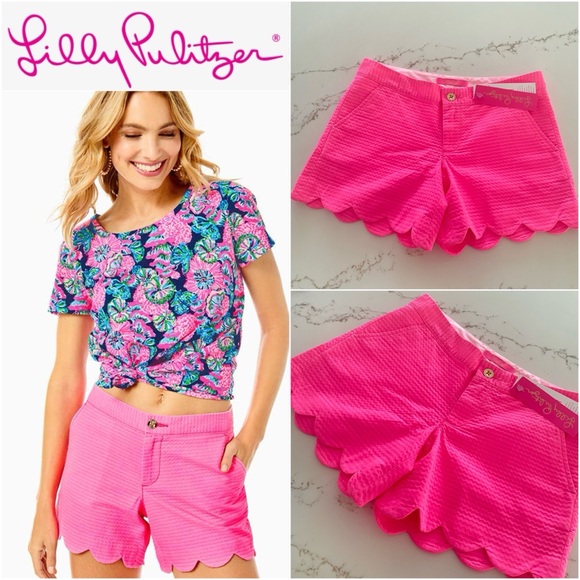 Lilly Pulitzer Pants - Lilly Pulitzer Women's 5 Inch Buttercup Scallop Hem Short in Aura Pink! Size 0